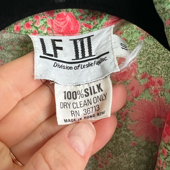 Vintage Green and Pink Floral Midi Dress - Picture 11 of 11